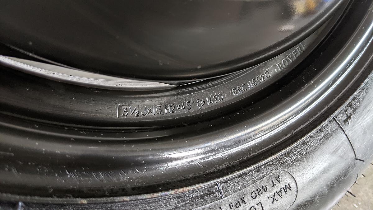 Rover MG 25 ZR RF Notrad Reserverad Rad T125/80R15 95M RRC116520