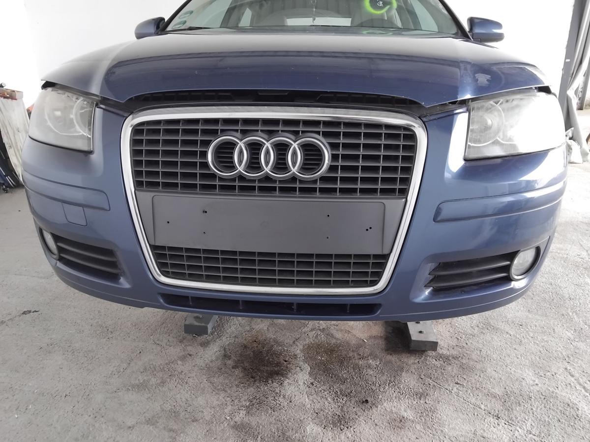 Audi A3 8P orig.Sto&szlig;stange Stossf&auml;nger vorn mit Singleframe BJ2006 3t&uuml;rig LZ5C Mauritiusblaumetallic