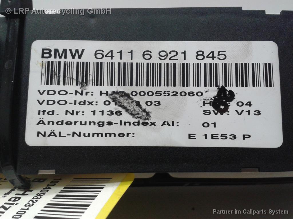 BMW 3er E46 Heizungsregulierung Heizungsbetätigung 64116921845 Klima VDO Facelift BJ2003