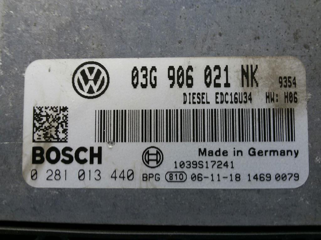 VW Passat 3C BJ-2006 Steuergerät Motor 03G906021NK 0281013440 2.0TDI 103kw BMP