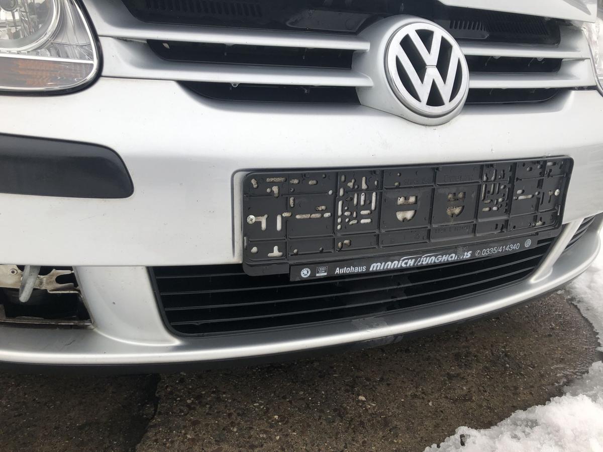 VW Golf 5 V 1K Sto&szlig;f&auml;nger vorn Frontsch&uuml;rze Frontsto&szlig;stange LA7W Reflexsilber