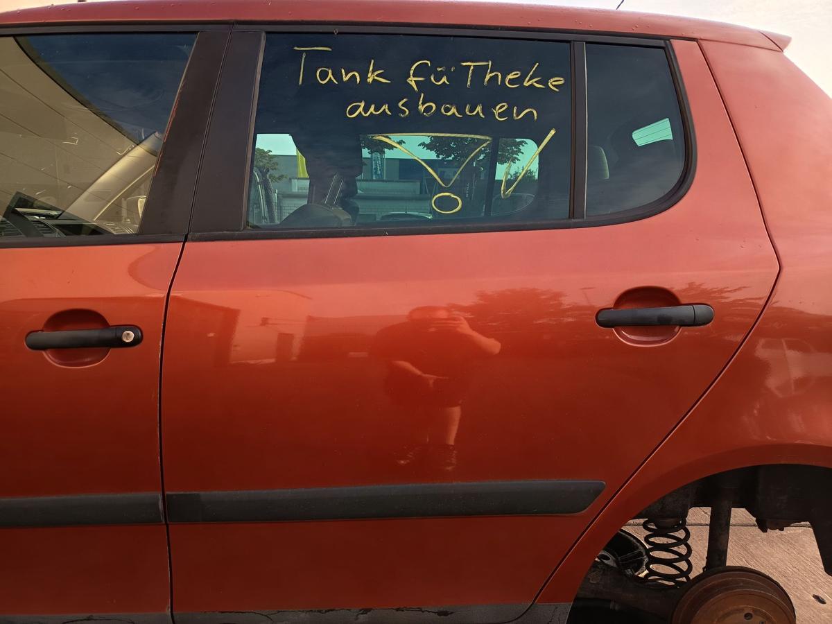 Skoda Fabia II 5J original T&uuml;r Roht&uuml;r hinten links LF3H Orange Baujahr 2007