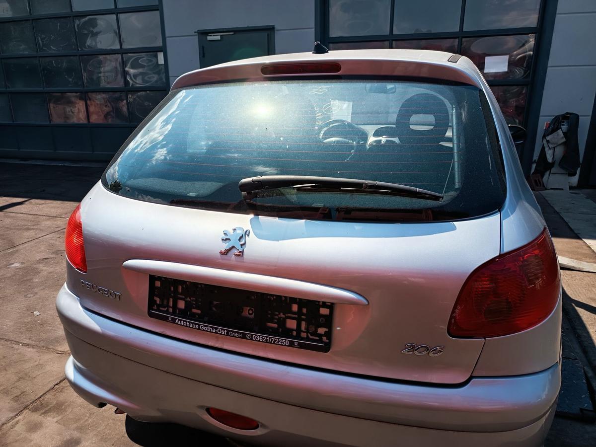 Peugeot 206 orig Heckklappe mit Scheibe Kofferraum 5trg EZR Silber Bj 2005