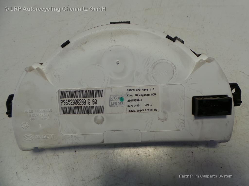 Citroen C2 BJ 2004,Kombiinstrument Tacho P9652008280 G00 21675597-1