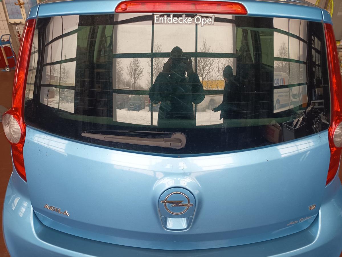 Agila B original Heckklappe mit Scheibe Deckel hinten GBW Marokkoblau Bj 2008