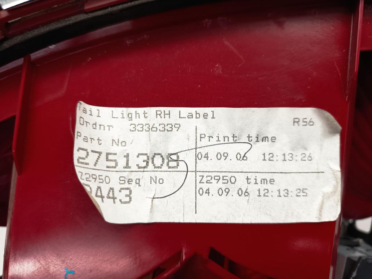Mini II Cooper R56 original R&uuml;ckleuchte rechts Heck/Schluss/Licht Bj 2006