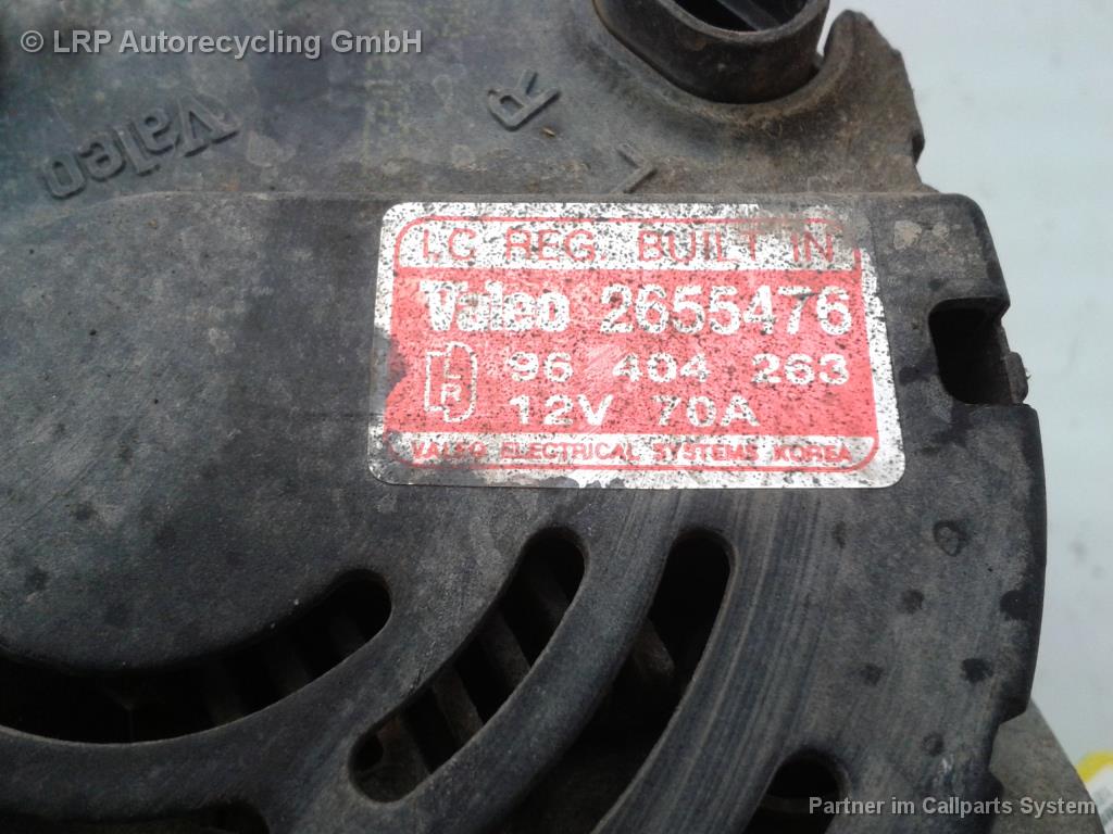 Daewoo Kalos Bj.2004 original Lichtmaschine 1.2 53kw 96404263 Valeo 2655476