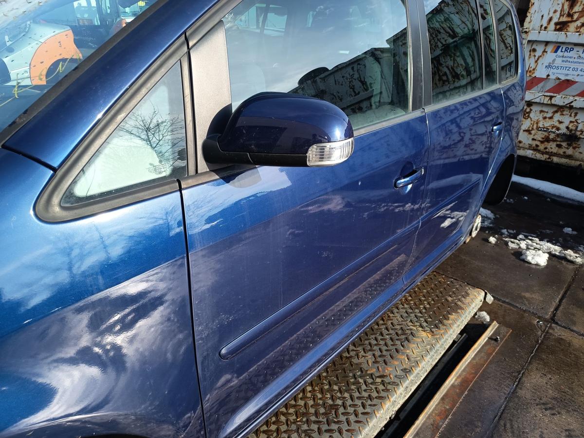 VW Touran 1T original T&uuml;r vorn links Fahrer B5N Indigoblau Bj 2006