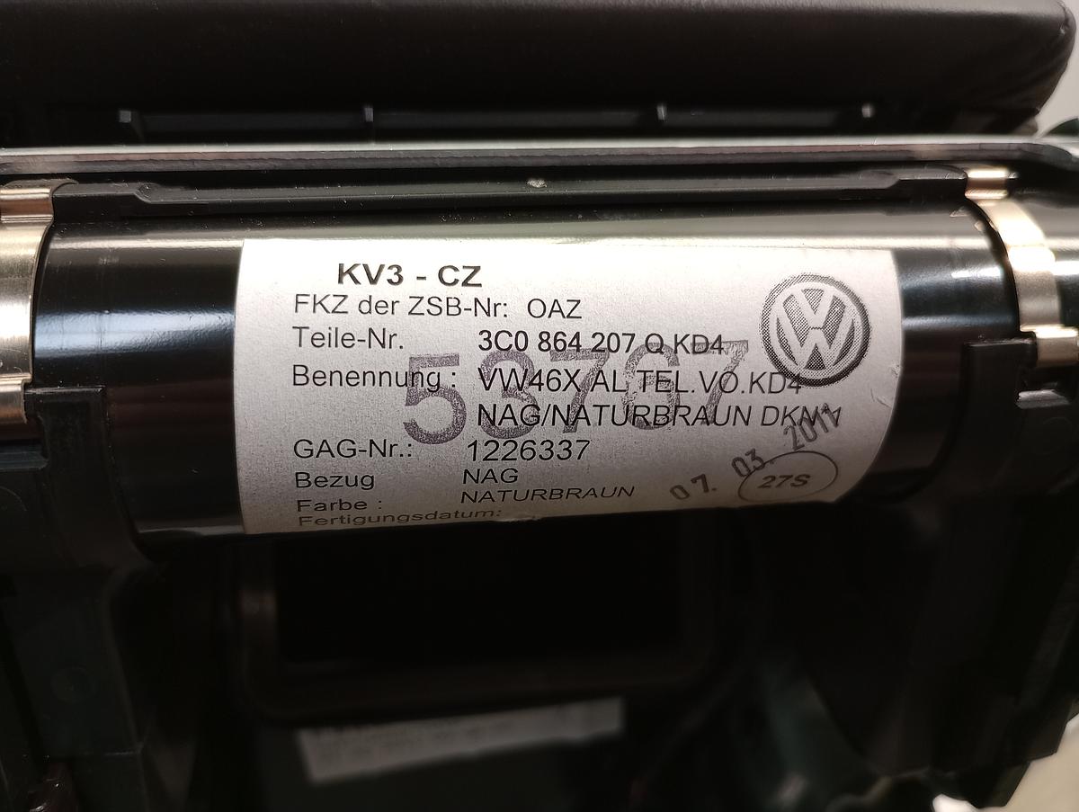 VW Passat 3C 36 orig Mittelkonsole Leder braun Bj 2011