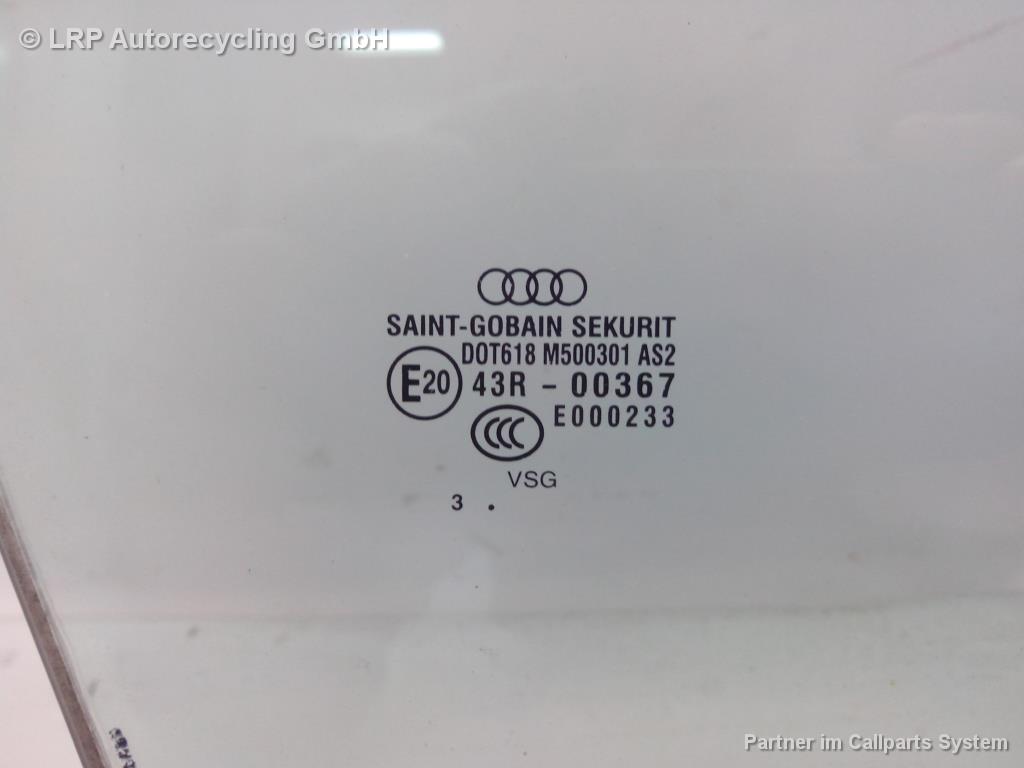 Audi A8 D3 BJ2004 Türscheibe vorn rechts Verbundsicherheitsglas graucolor