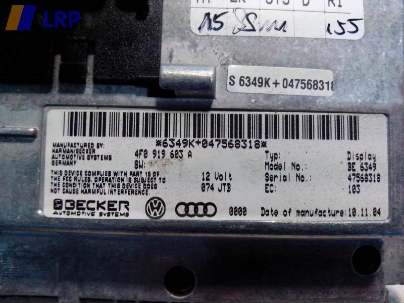 Mmi-Display 4F0919603A Audi A6 (4f, 04/04-) BJ: 2004