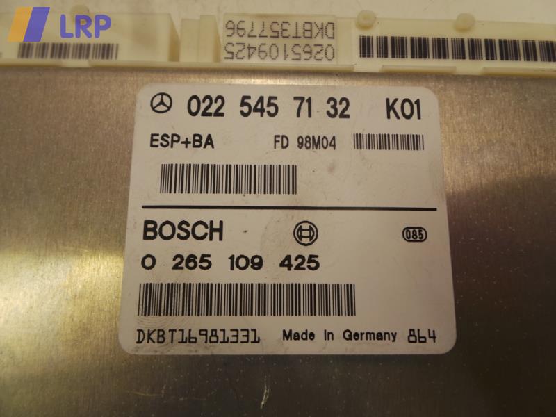 Mercedes A Klasse W168 Bj 98 Steuergerät ESP BAS 0225457132 BOSCH