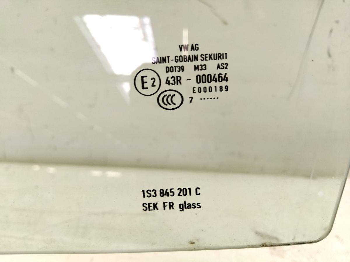 Skoda Citigo original T&uuml;rscheibe vorn links 3-t&uuml;rig gr&uuml;ncolor 1S3845201C BJ2017