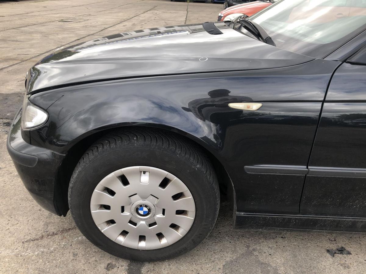 BMW 3er E46 ab01 Kotfl&uuml;gel vorn links Fahrerseite Seitenwand 475/9 Black Saphir