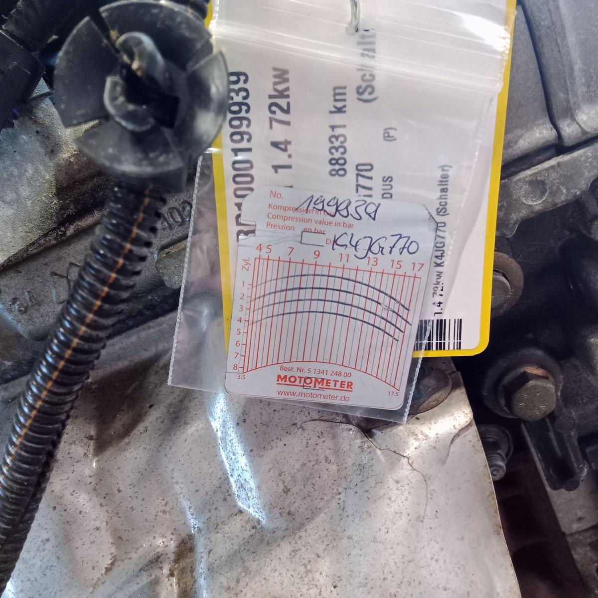 Motor K4J770 K4JG770 1.4 72kw Laufleistung 88331km Renault Modus Bj.2005