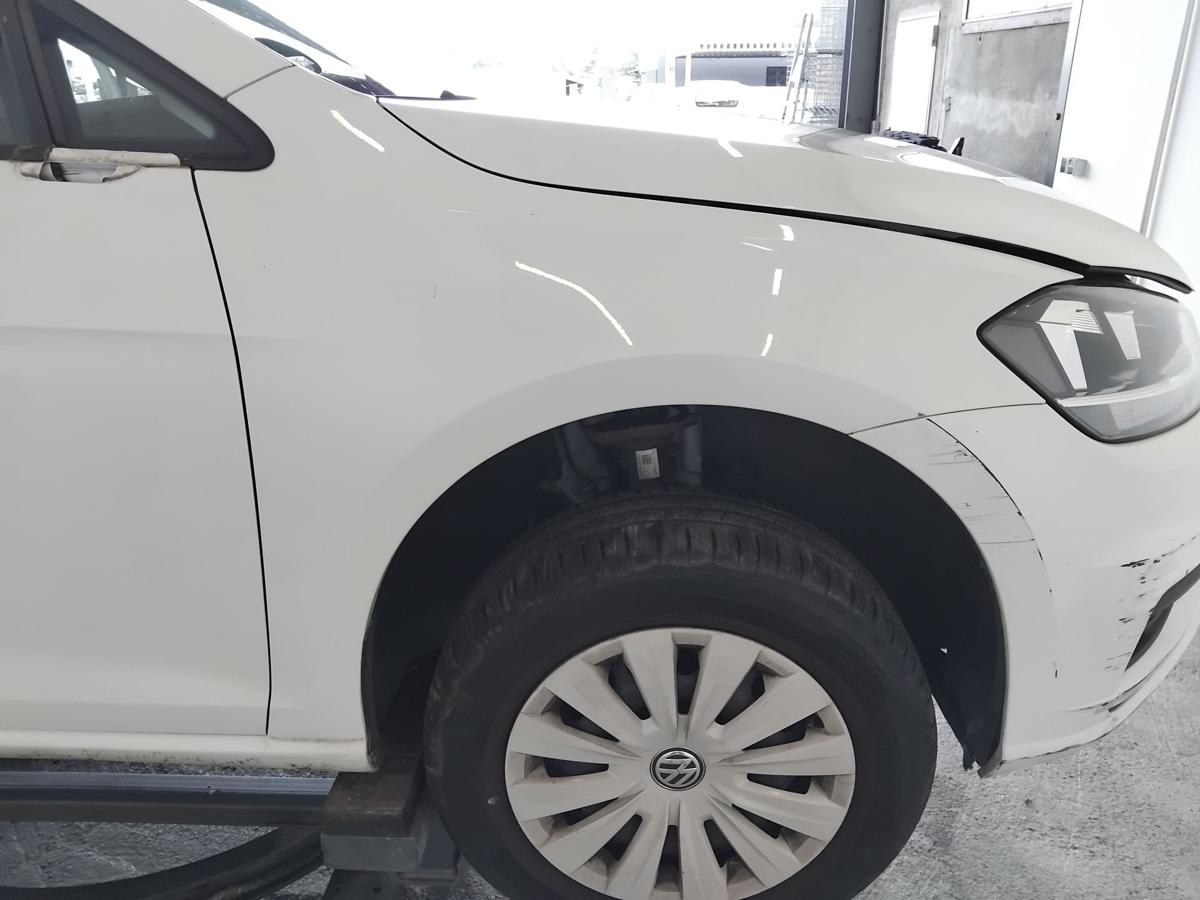VW Golf 7 Facelift original Kotfl&uuml;gel vorn rechts weiss LC9A pure white BJ2019