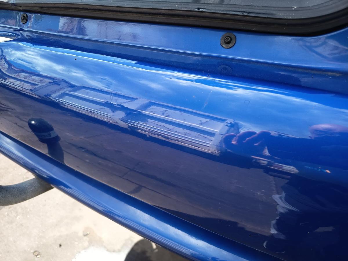 Opel Astra G Coupe original Sto&szlig;stange F&auml;nger hinten Heck 2KU Europablau Bj 2002