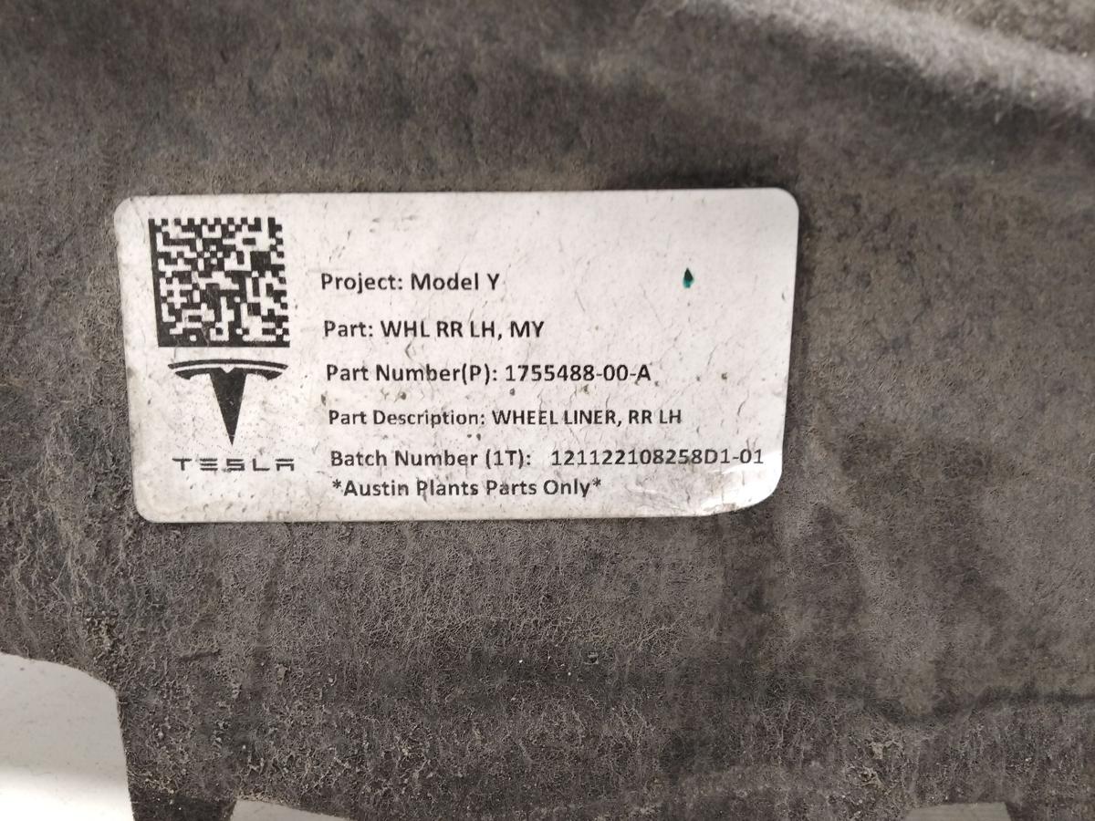 Tesla Model Y original Radhausschale hinten links RWD Heckantrieb BJ2023