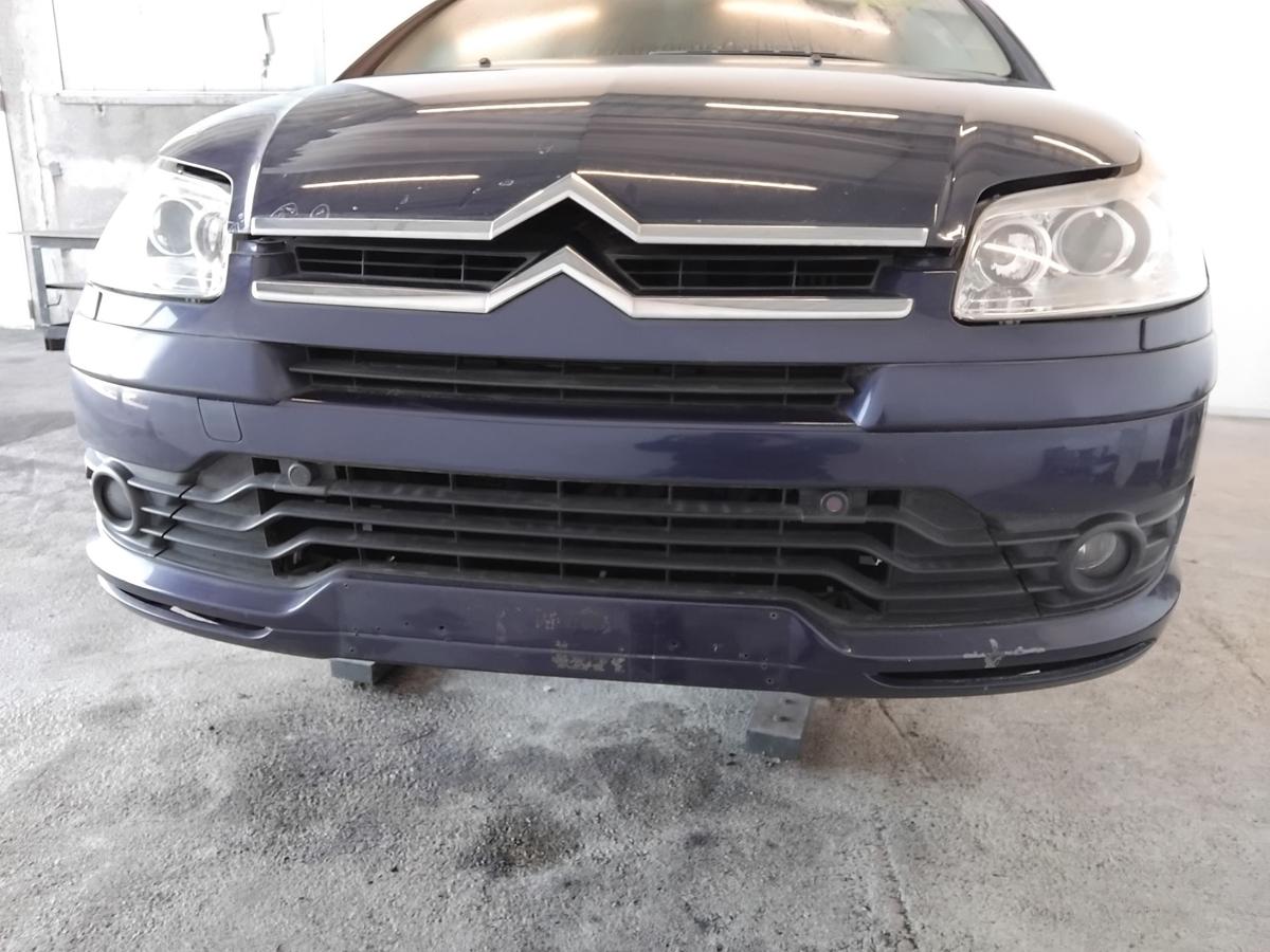 Citroen C4 original Sto&szlig;f&auml;nger Sto&szlig;stange vorn mit PDC und SRA BJ2007 KPU Oriental Blau