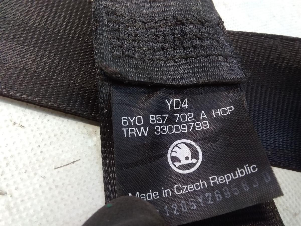 Skoda Fabia 1 6Y original Sicherheitsgurt vorn rechts schwarz unfallfrei BJ2005