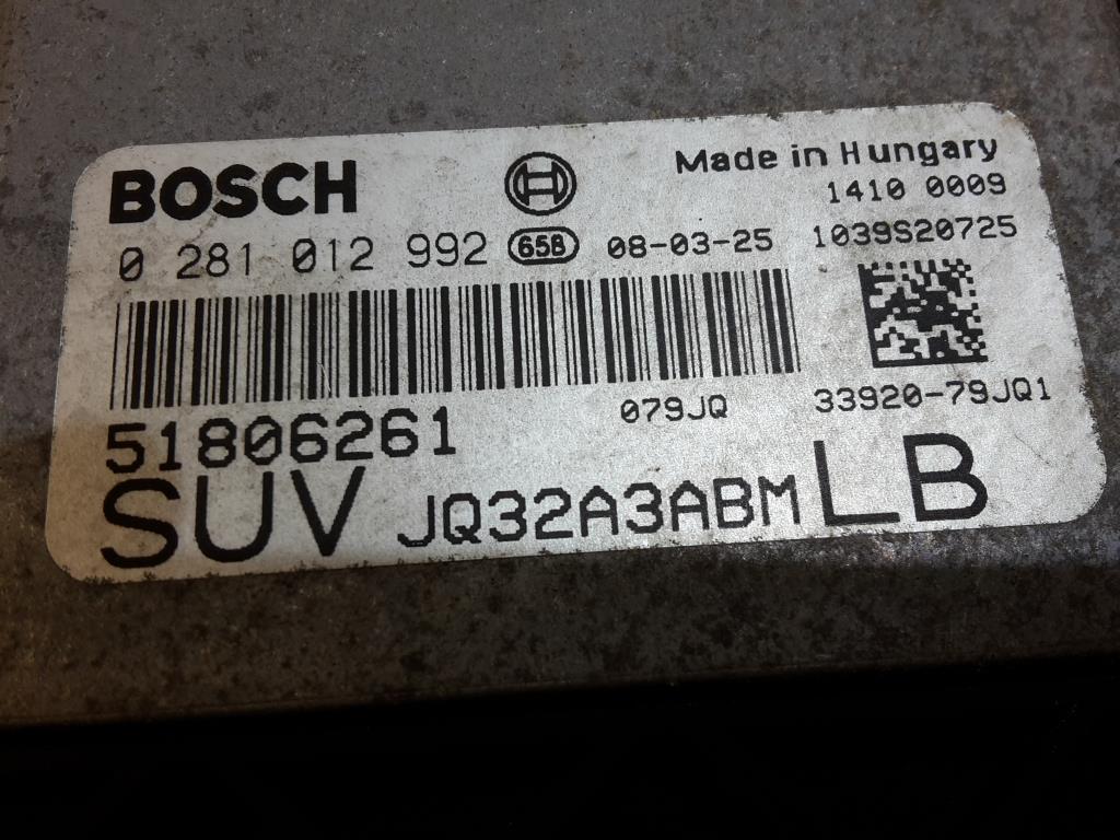 Suzuki SX4 BJ 2009 Motorsteuergerät 1.9DDIS 51806261 0281012992 Bosch