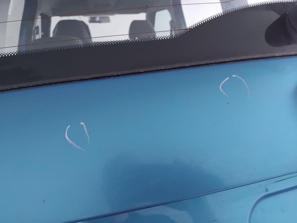 Skoda Roomster 5J Heckklappe LF5S Indigoblaumetallic mit Heckscheibe klar BJ2009