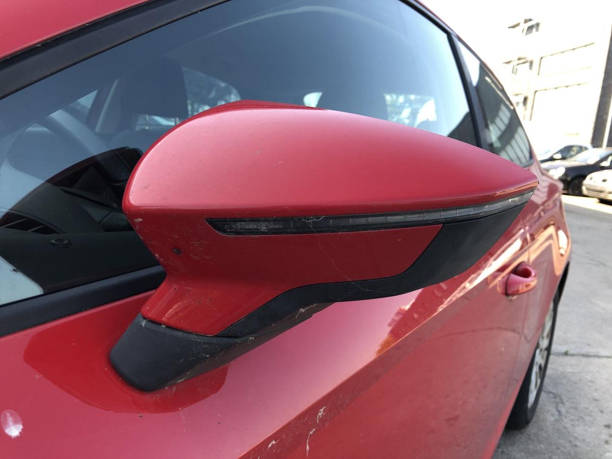 Seat Leon 5F Au&szlig;enspiegel links Spiegel Seitenspiegel elekt LS3H Emocion Rot