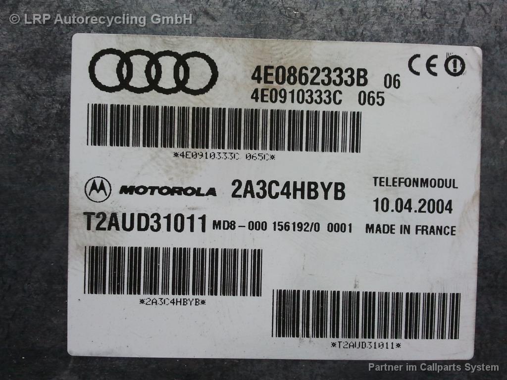 Audi A8 4E D3 BJ2003 Telefon Modul Steuergerät 4E0862333B MOTOROLA