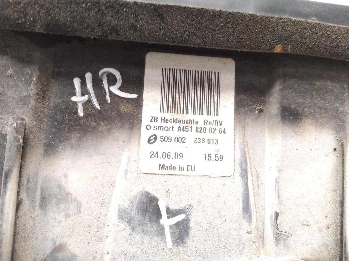 Smart Fortwo Coupe 451 original R&uuml;ckleuchte Heckleuchte rechts BJ2009