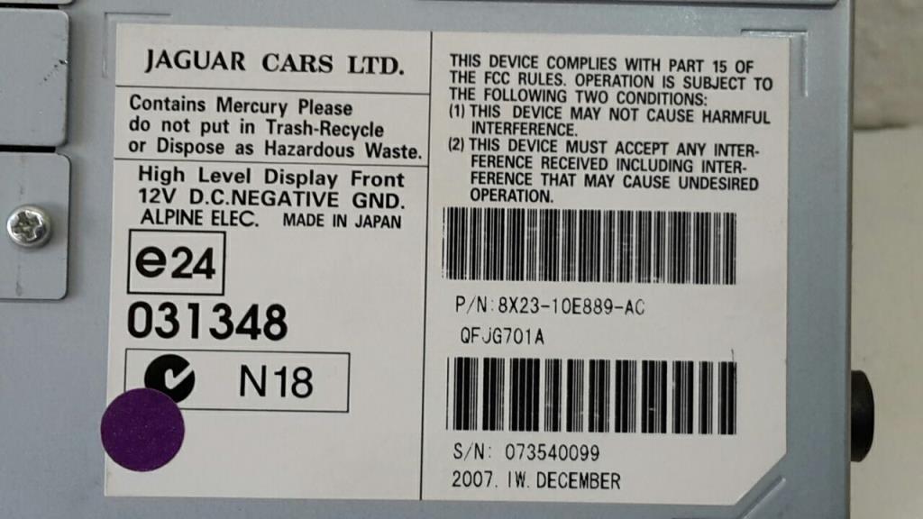 Jaguar XF X250 Display Navigation Anzeige 8X2310E889AC
