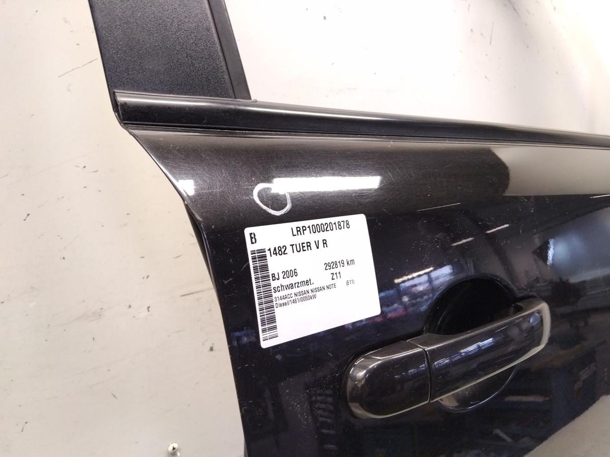 Nissan Note E11 T&uuml;r vorn rechts Beifahrert&uuml;r schwarzmetallic BJ2006