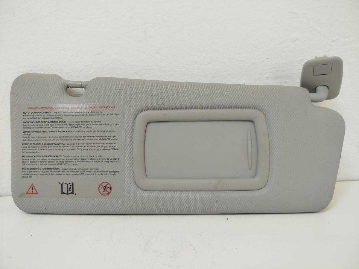 Renault Megane III 3 Sonnenblende vorn rechts mit Spiegel Fahrerseite grau beige