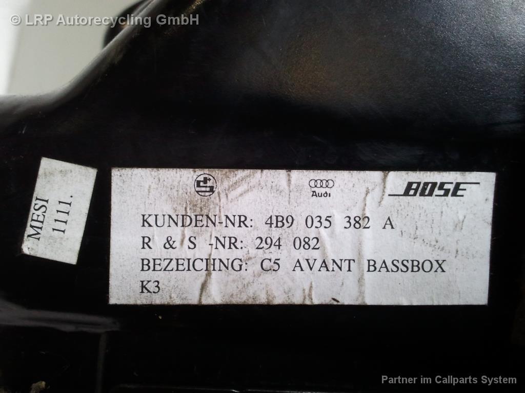 Subwoofer H R Bose 4B9035382A Audi A6/S6 (4b,Bis 05/01) S6 Avant Quattro BJ: 2001