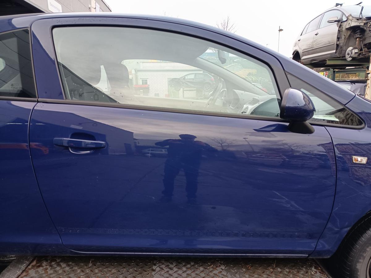 Opel Corsa D orig Tür rechts Beifahrertür 3türer Z20Z Blau Bj 2012