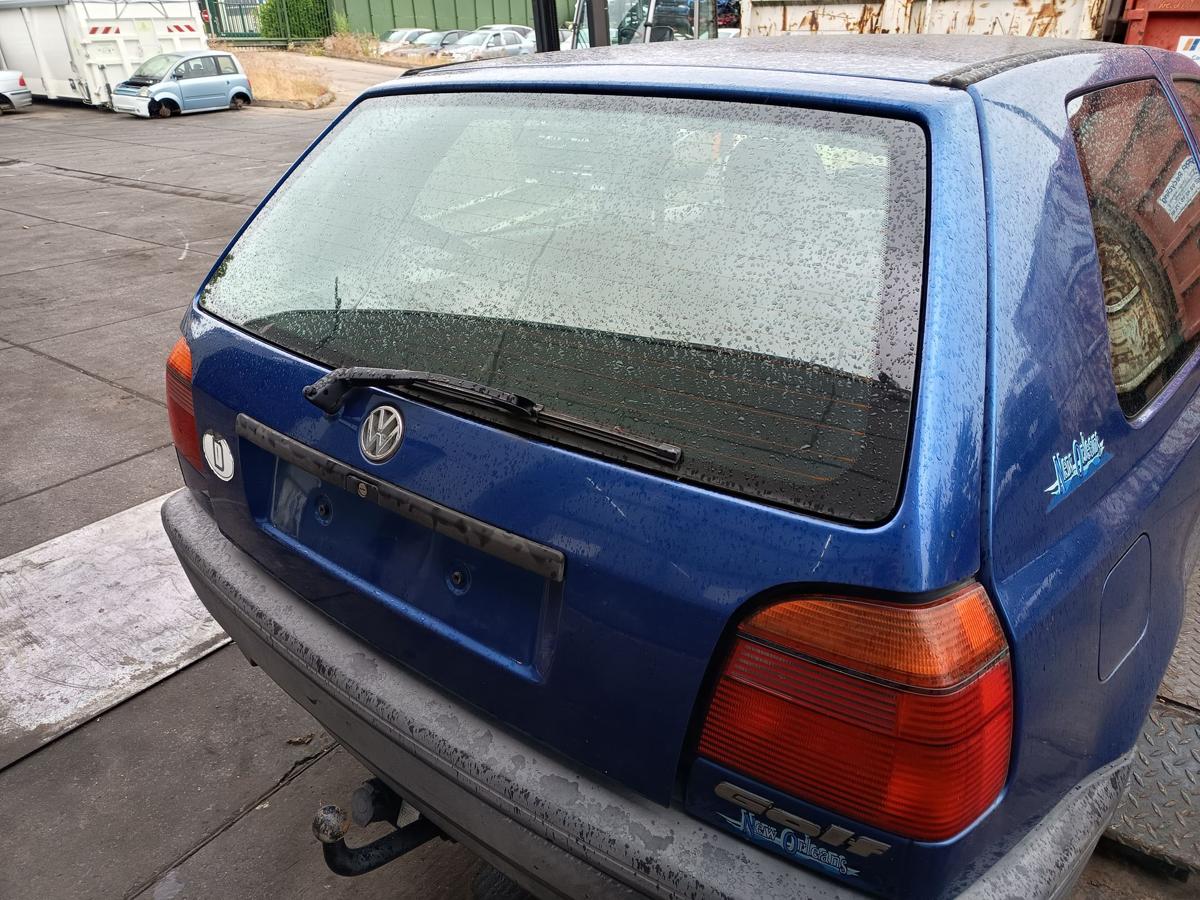 VW Golf III original Heckklappe mit Scheibe LP5U Bright Blue Baujahr 1993
