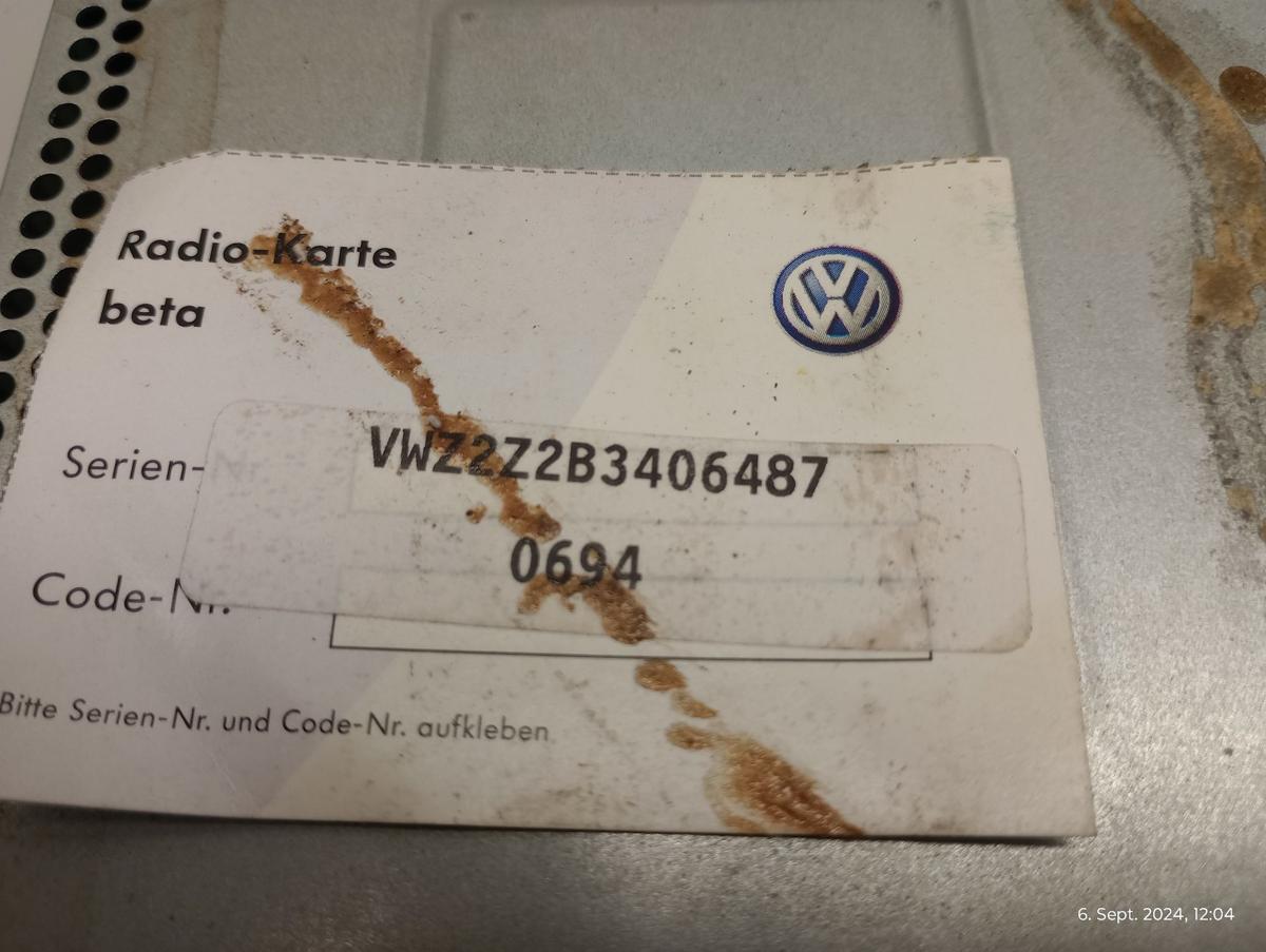 VW Sharan 7M9 orig Beta 5 Radio Autoradio mit Code Bj 2002