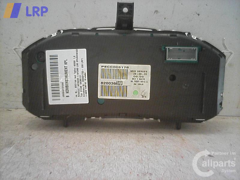 Renault Megane 2 Tacho Kombiinstrument 35110419 BJ2003