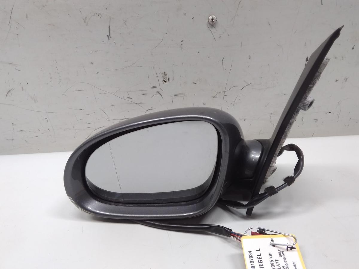 VW Golf Plus 5M original Au&szlig;enspiegel links elektrisch&beheizt 6pol BJ2006 LA7T unitedgrey