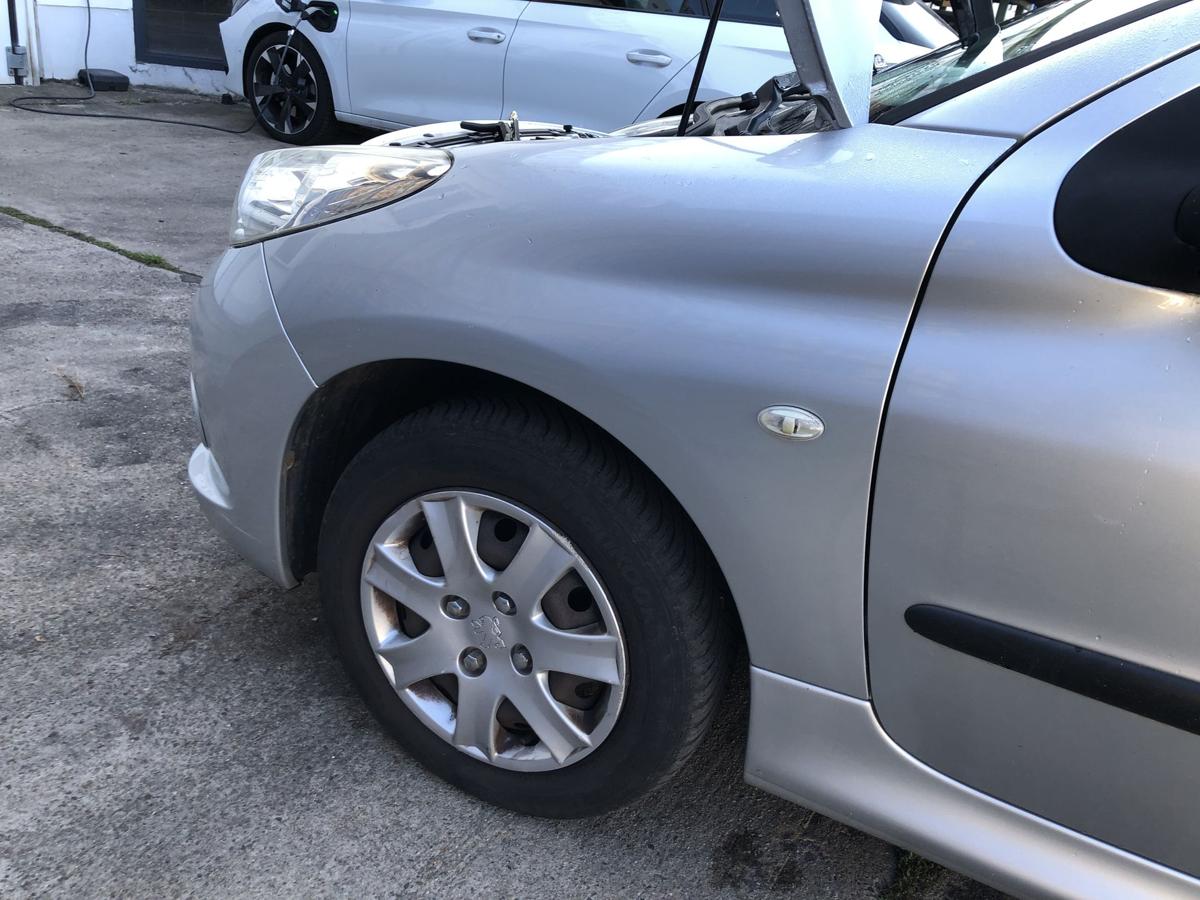 Peugeot 206+ Kotfl&uuml;gel vorn links Fahrerseite Seitenwand EZR Aluminiumgrau Met