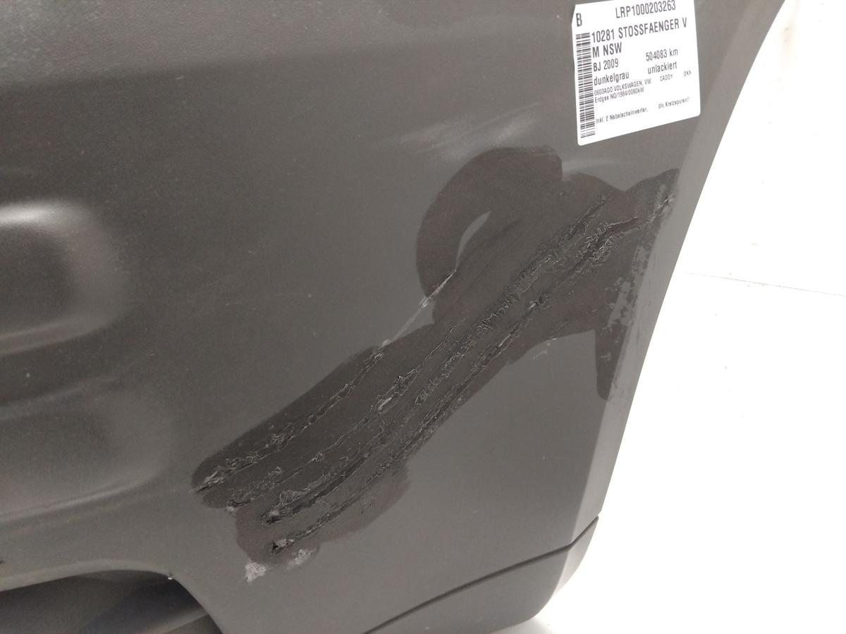 VW Caddy 2K orig Sto&szlig;f&auml;nger Sto&szlig;stange vorn dunkelgrau unlackiert BJ2009 Kratzer