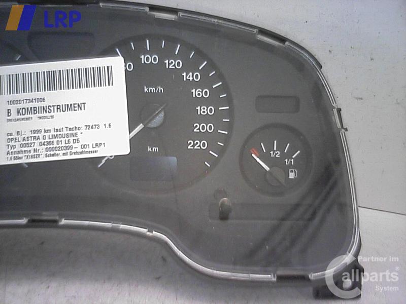 Opel Astra G original Tacho Kombiinstrument 09228753EB 110008830022 BJ1999