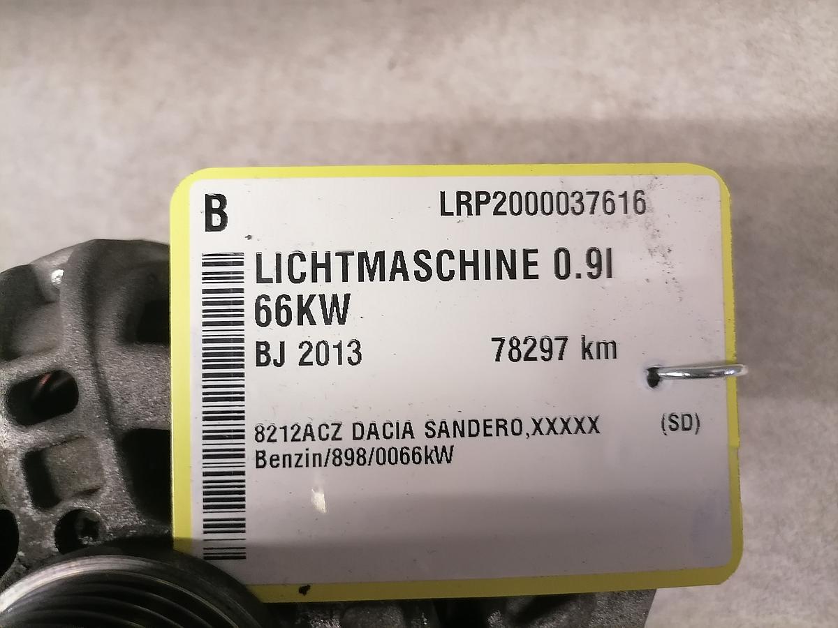 Daca Sandero 2 BJ13 Lichtmaschine Generator 0.9 66KW 231005079R Bosch