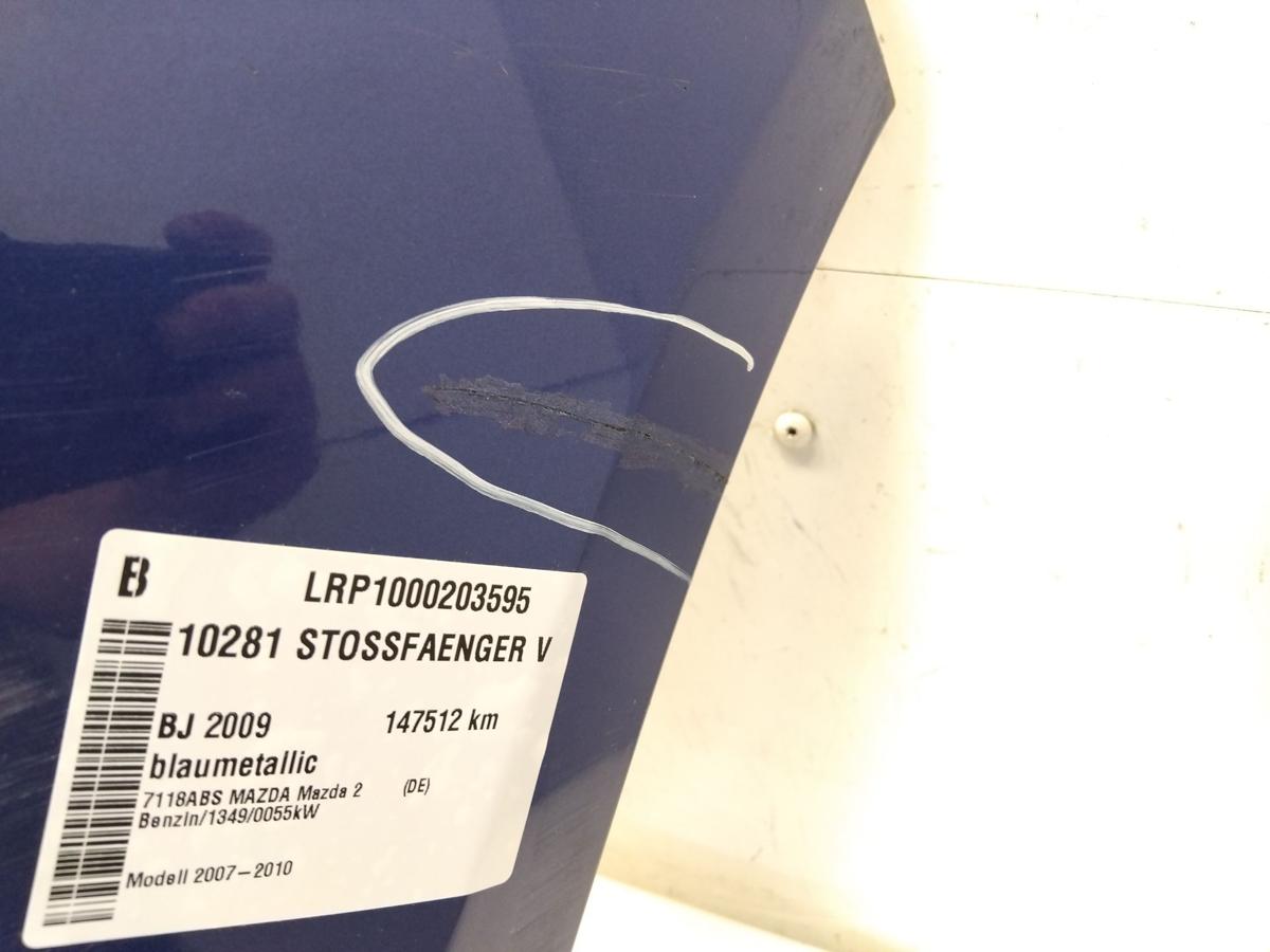 Mazda 2 DE original So&szlig;stange Stossf&auml;nger vorn blaumetallic BJ2009