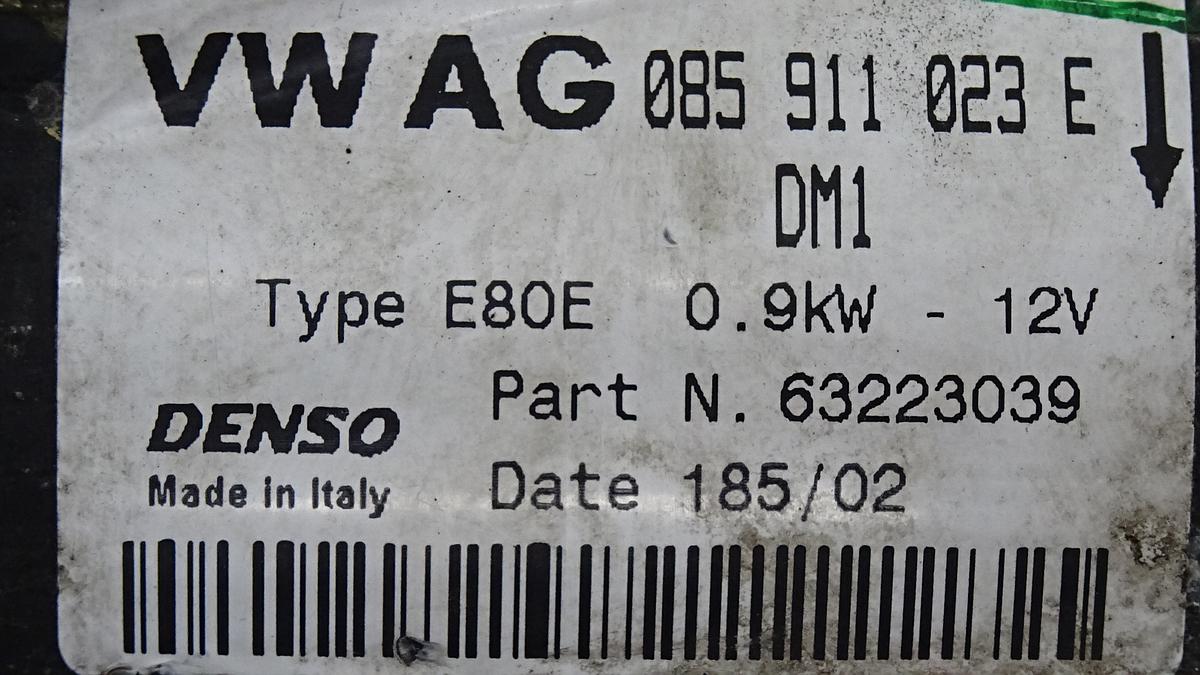 VW Lupo Anlasser Starter Bj2003 085911023E 63223039 1,0 37kw AUC Schaltgetriebe