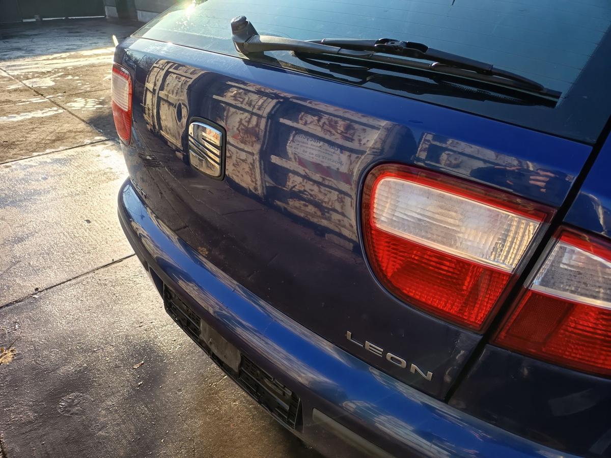 Seat Leon 1M original Heckklappe mit Scheibe S5S Almeriablau Bj 2005