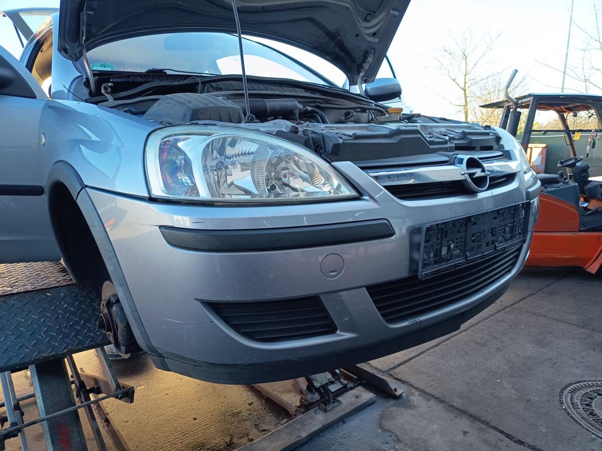 Opel Corsa C original Sto&szlig;stange F&auml;nger vorn Front Z163 Lichtsilber Bj 2004