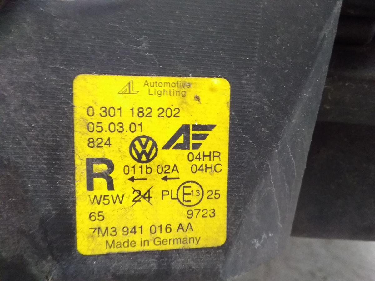 VW Sharan 7M Facelift original Scheinwerfer rechts Halogen AL mit LWR Bj.2001
