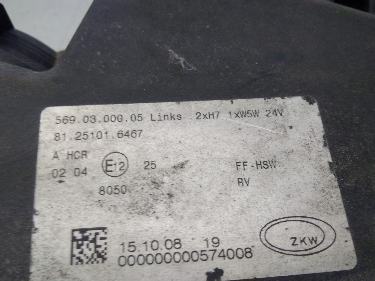 MAN TGL 7.150 original Scheinwerfer links ZKW mit LWR 24Volt 2xH7 Bj.2008