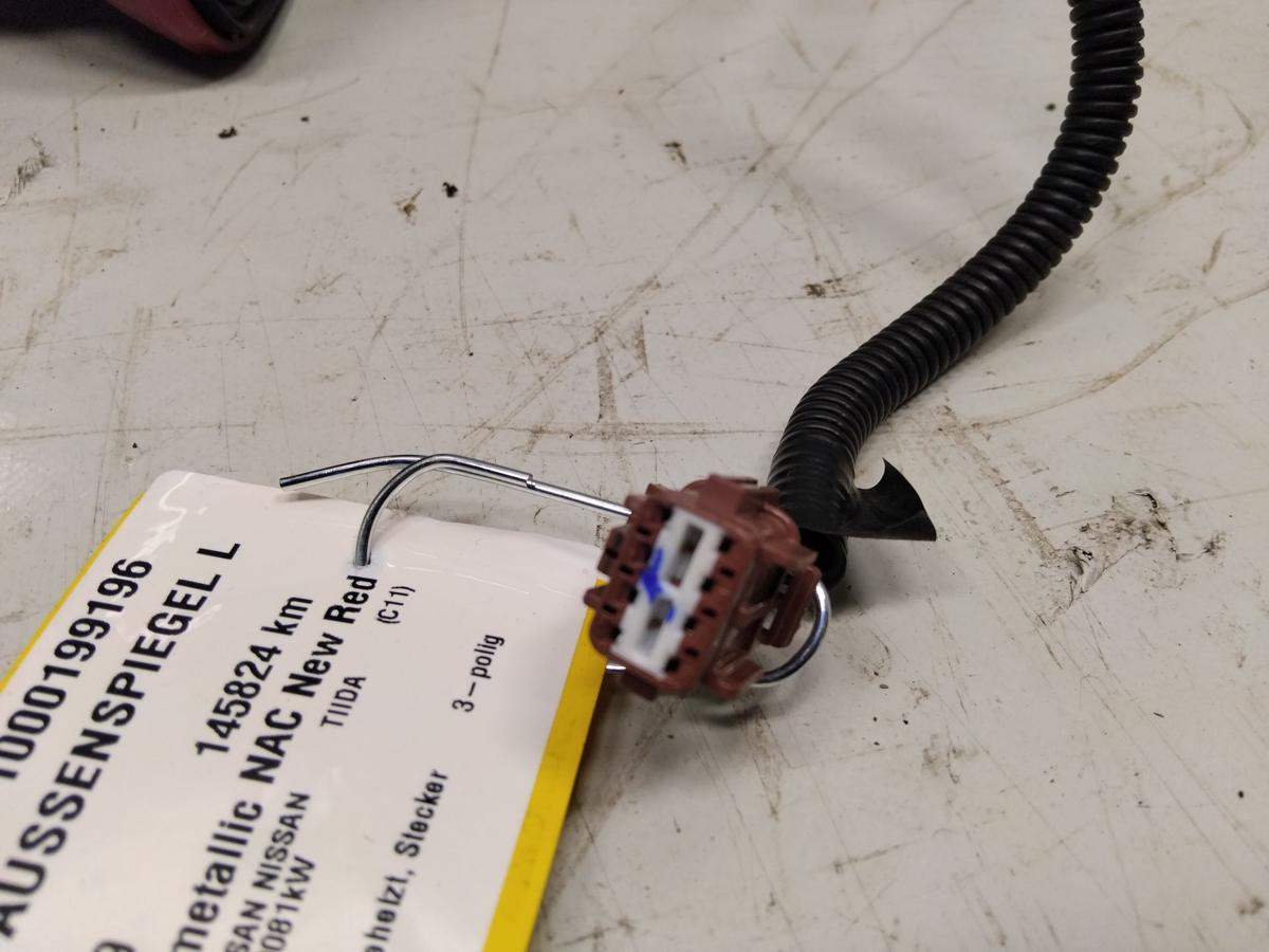 Nissan Tiida C11 original Au&szlig;enspiegel links elektrisch unbeheizt 3pol BJ2009 NAC New Red