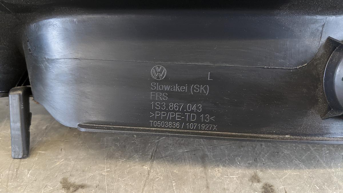 VW Up AA Seitenverkleidung links Rückbank 3 türer 1S3867043M